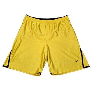 Vtg 90s Nike‎ Mens XL Shorts Yellow Michigan Wolverines Basketball Baggy Flawed